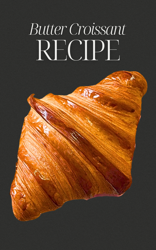 Butter Croissant Recipe guide cover, French lamination step by step from Baked Up