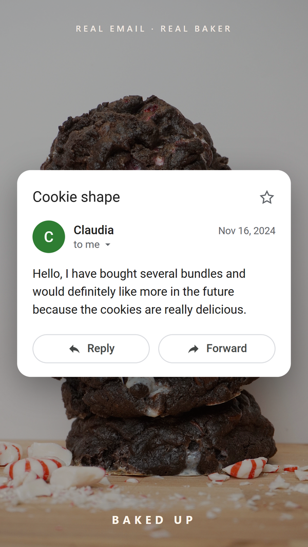 Real customer email review from Claudia