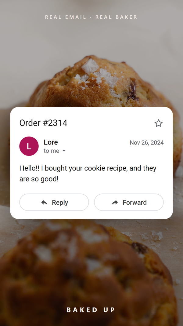 Real customer email review from Lore