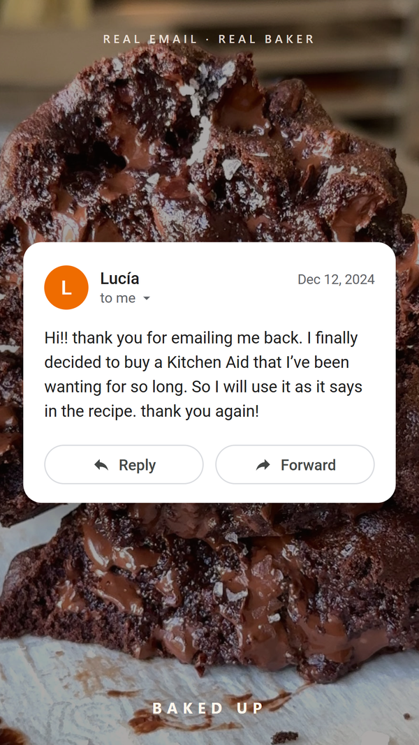 Real customer email review from Lucia